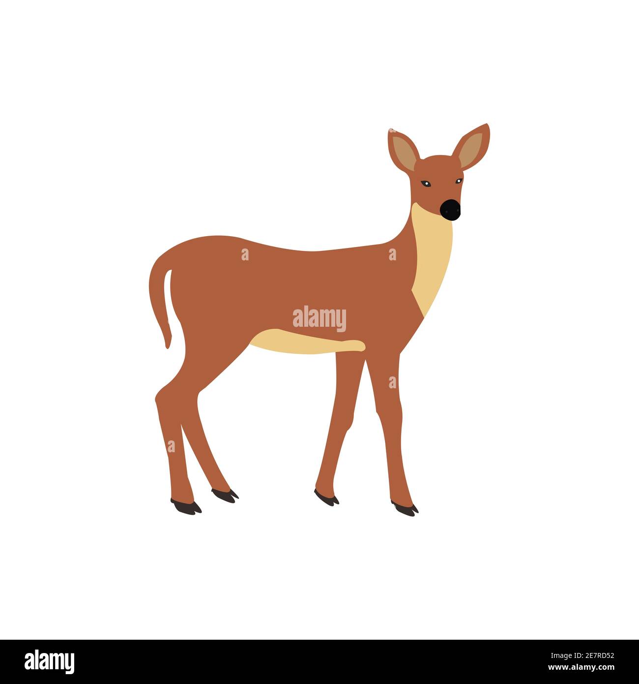 Joli faun marron sur fond blanc Illustration de Vecteur