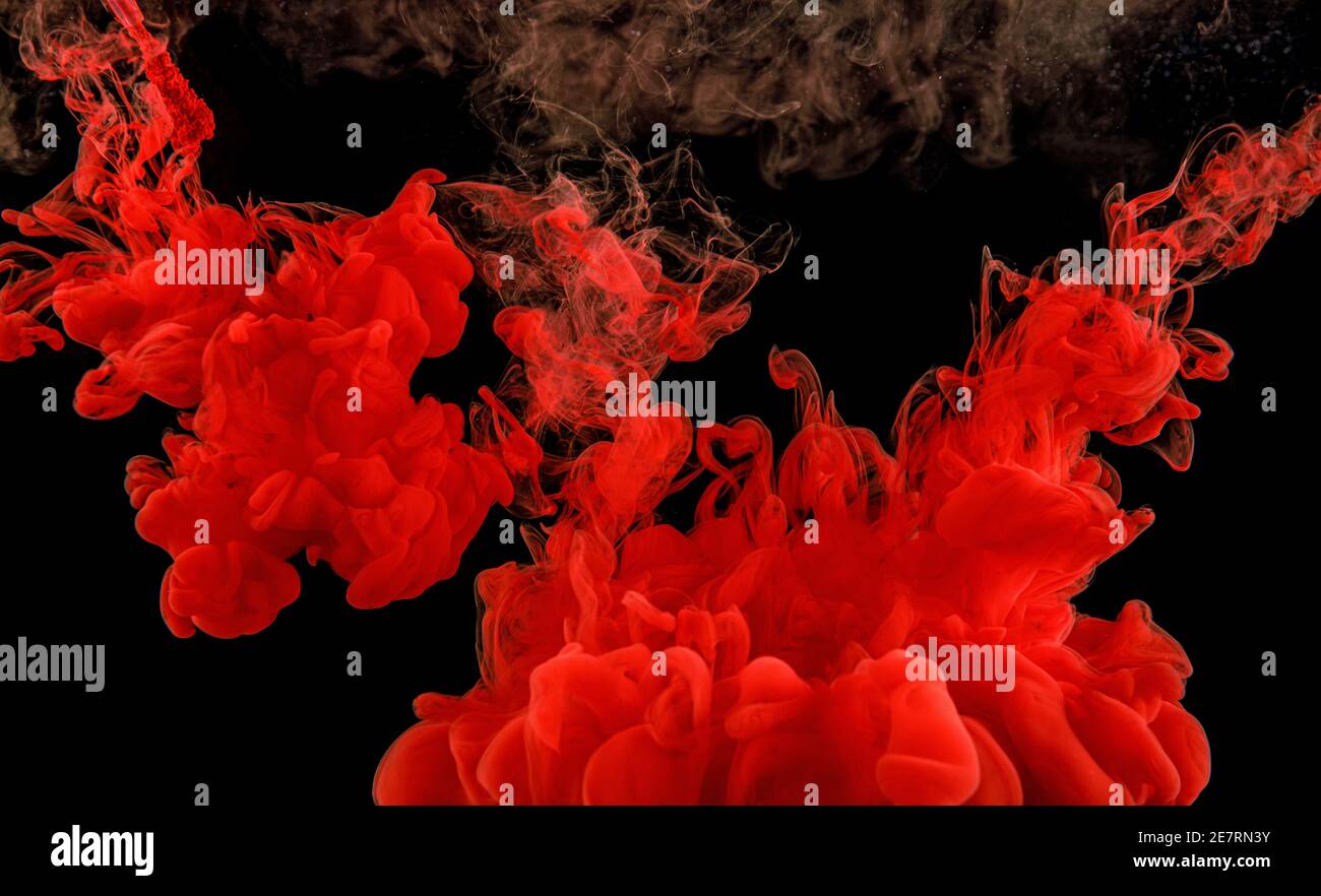 Texture abstraite rouge sur noir. Banque D'Images