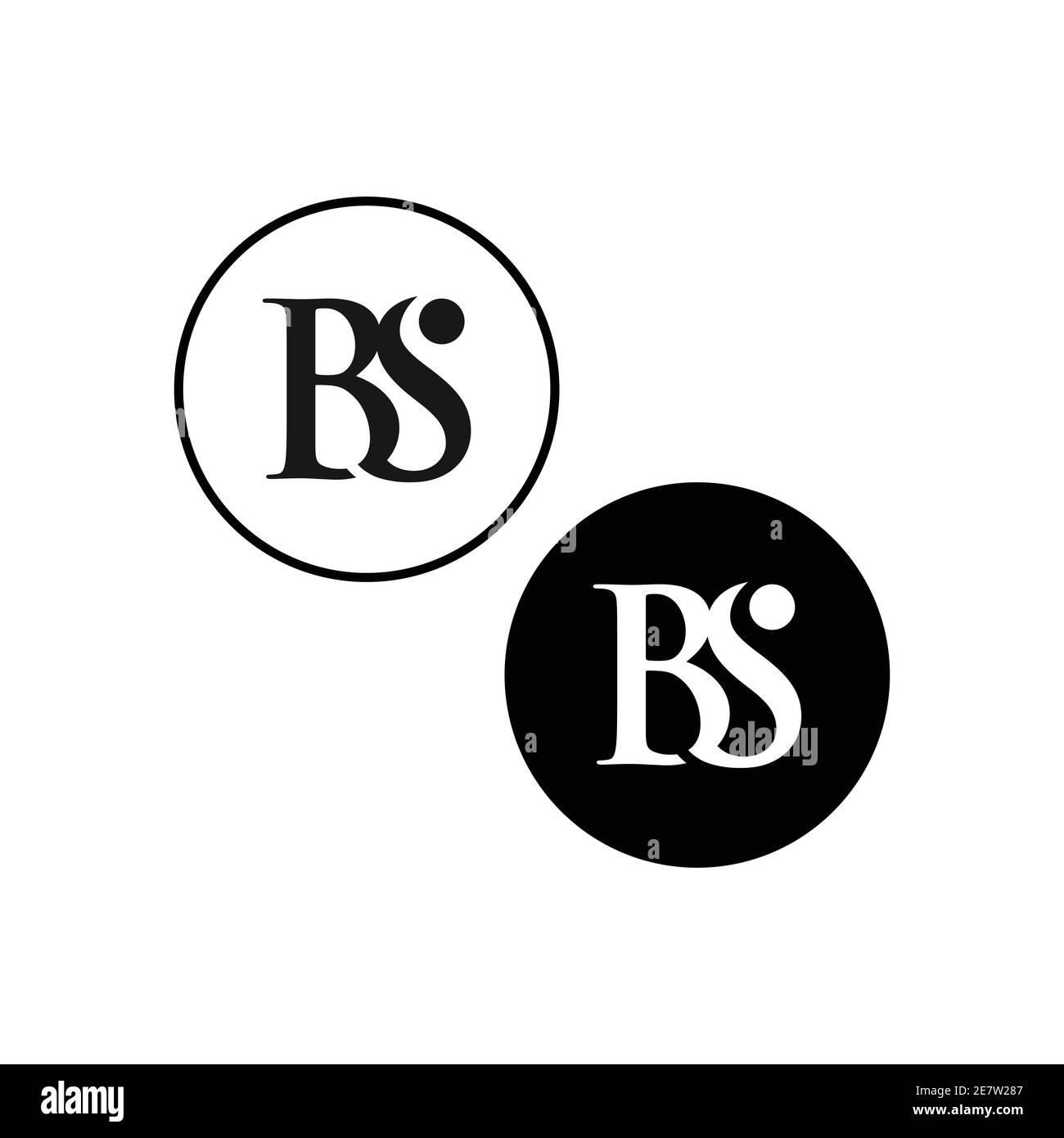 Logo initial en lettres B et S. Modèle de logo BS avec lettres noires modernes et créatives Illustration de Vecteur