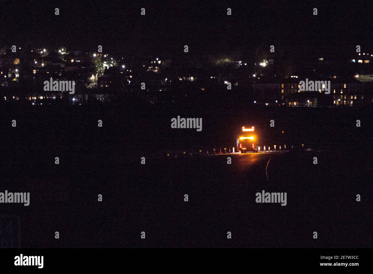 Stirling, Écosse, Royaume-Uni. 30 janvier 2021. Photo : l'autoroute M9 a été verrouillée entre les jonctions 9 et 11 en raison d'un incident de police en cours. Aucun autre fait n'a été mis en lumière actuellement. Crédit : Colin Fisher/Alay Live News Banque D'Images