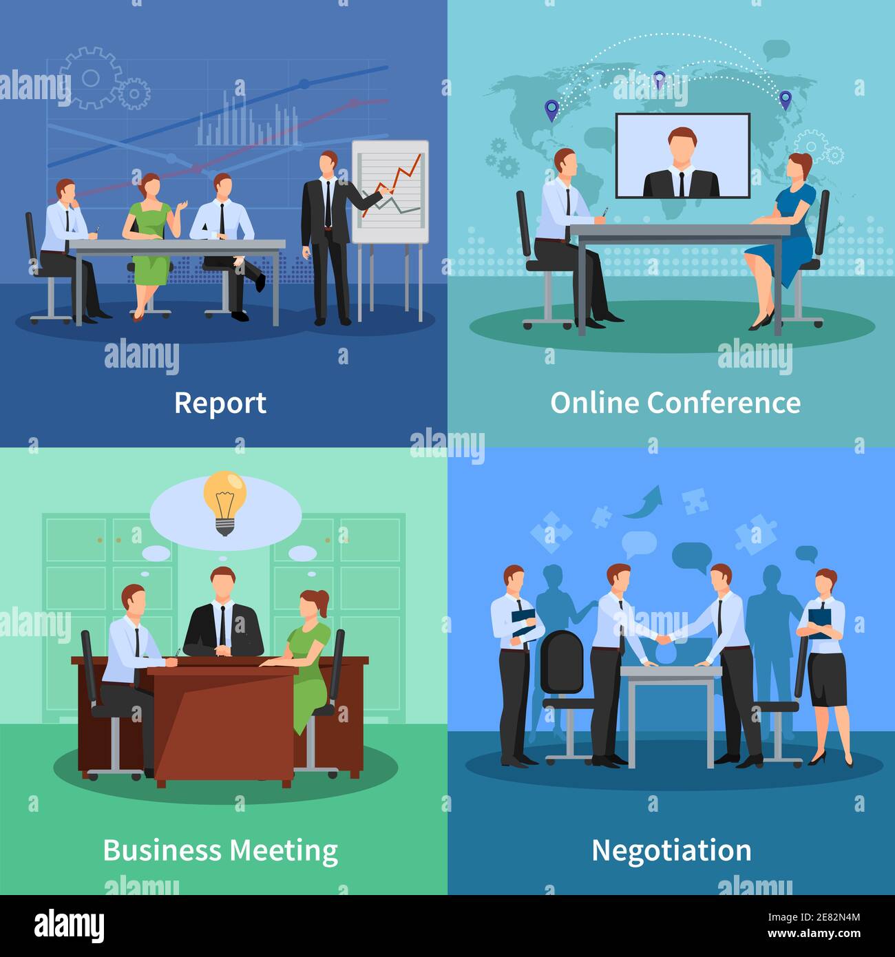 Concept de réunion d'affaires. Illustration du scénario de conférence. Ensemble d'icônes de la salle de réunion. Ensemble de conception de conférence. Eléments isolés pour les conférences d'affaires. Illustration de Vecteur Concept de réunion d'affaires. Illustration du scénario de conférence. Ensemble d'icônes de la salle de réunion. Ensemble de conception de conférence. Eléments isolés pour les conférences d'affaires. Illustration de Vecteur