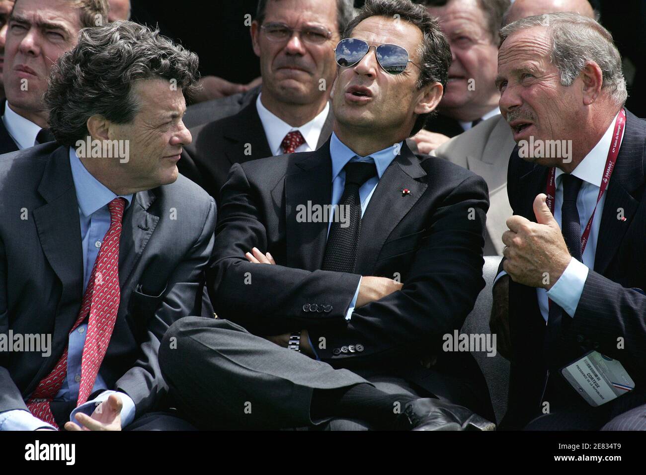 Nicolas Sarkozy visite le 47e salon de l'Air de Paris - le Bourget Banque D'Images