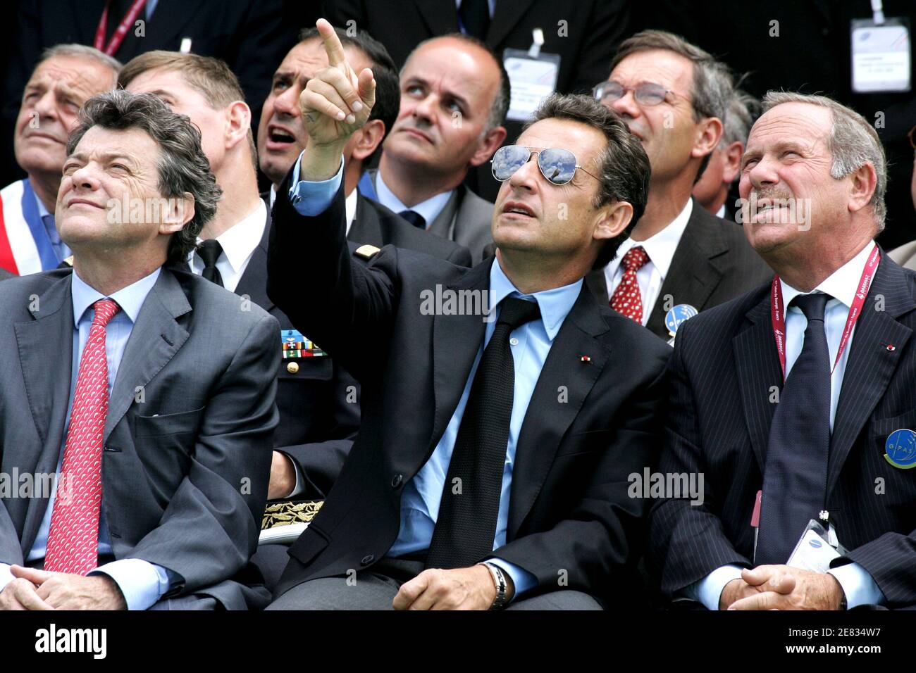 Nicolas Sarkozy visite le 47e salon de l'Air de Paris - le Bourget Banque D'Images