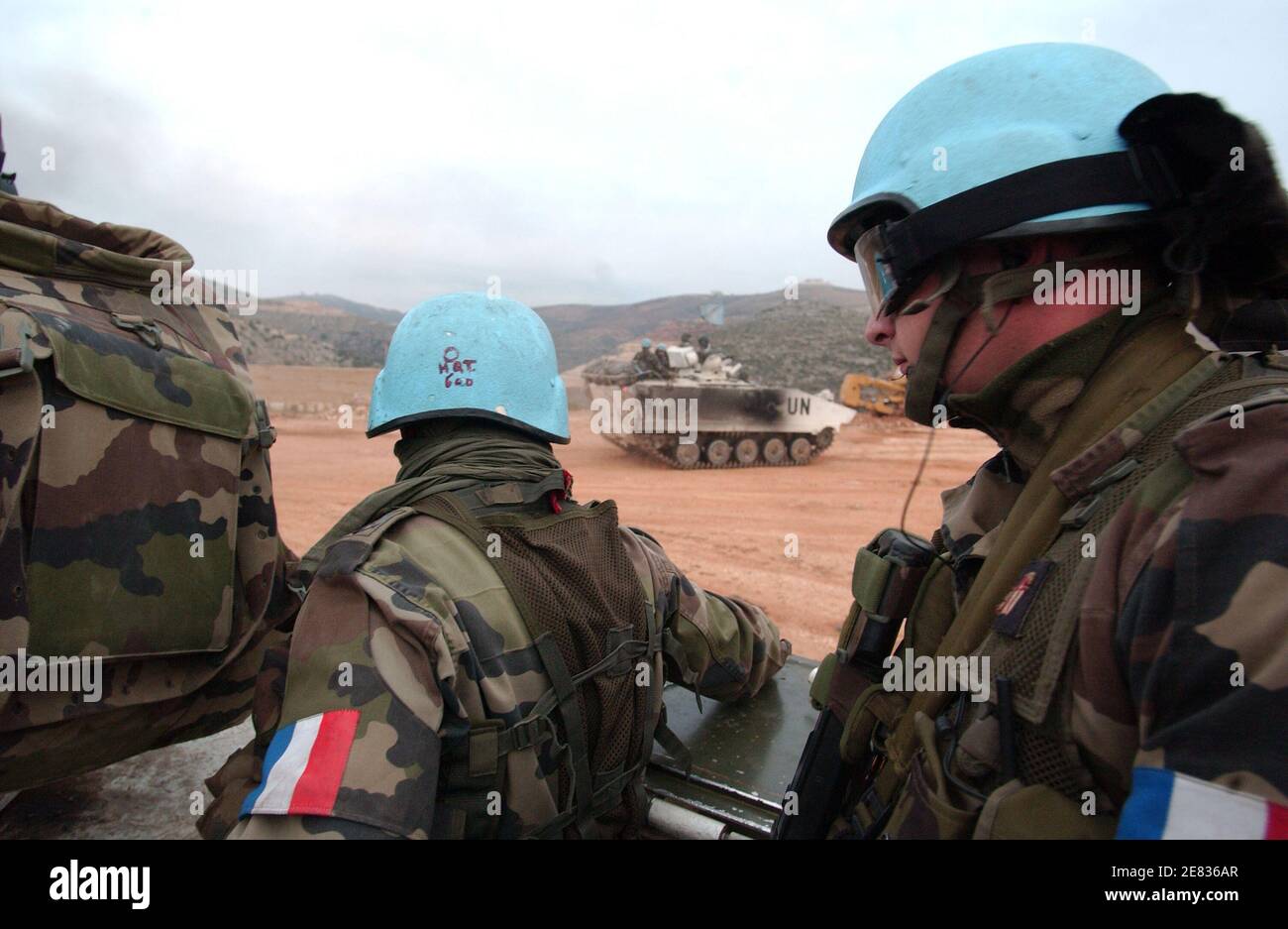 Les casques bleus français des Nations Unies au Sud-Liban le 12 décembre  2006. Photo de Jules Motte/ABACAPRESS.COM Photo Stock - Alamy