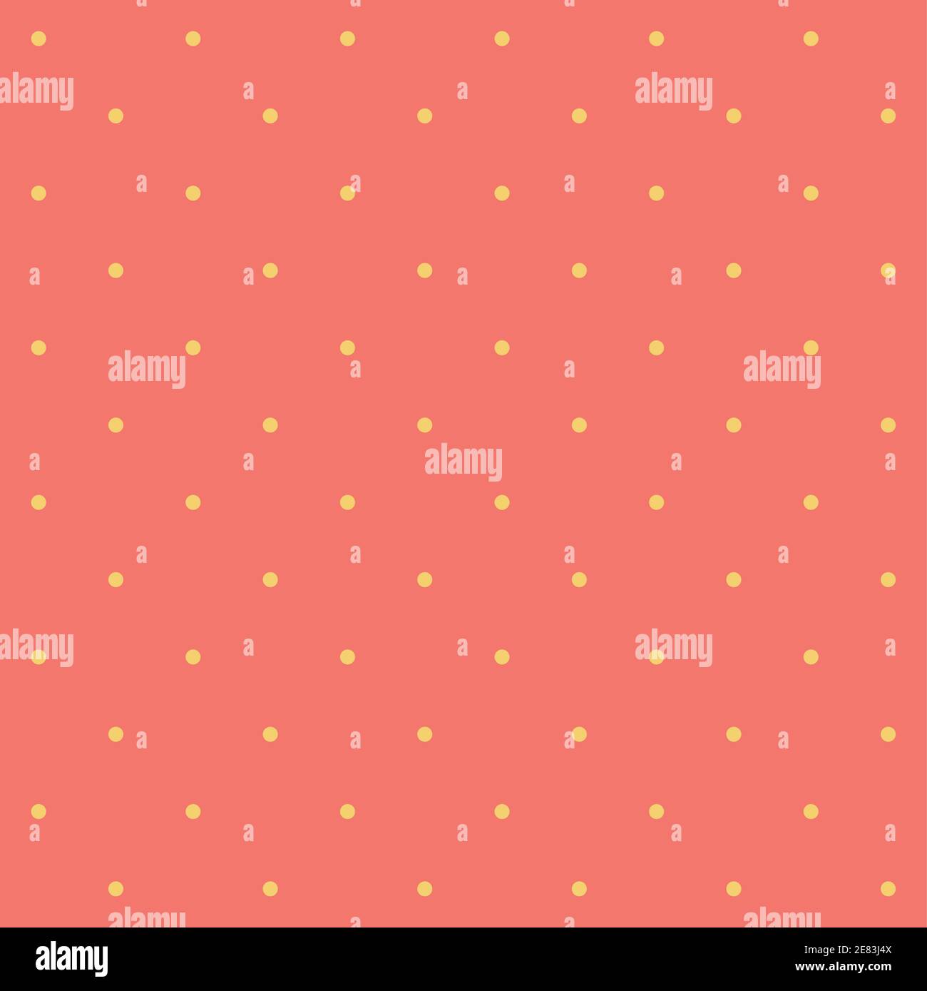 Motif sans couture point jaune sur fond orange-rose amer. Disposition ordonnée d'une forme géométrique. Illustration vectorielle. Motif clair Illustration de Vecteur