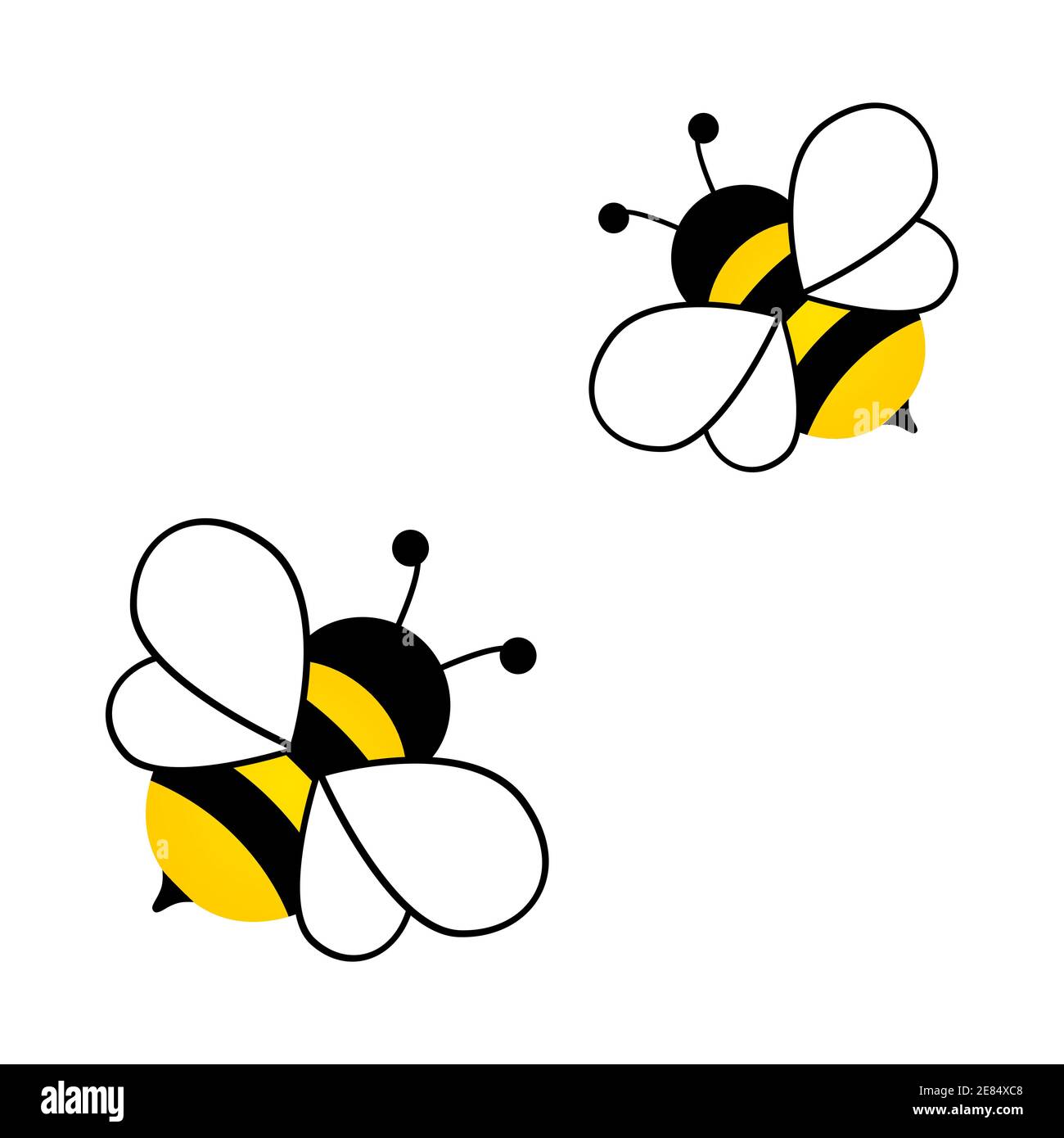 Adorable personnage d'abeille. Abeille volante de dessin animé. Vecteur isolé sur blanc Illustration de Vecteur