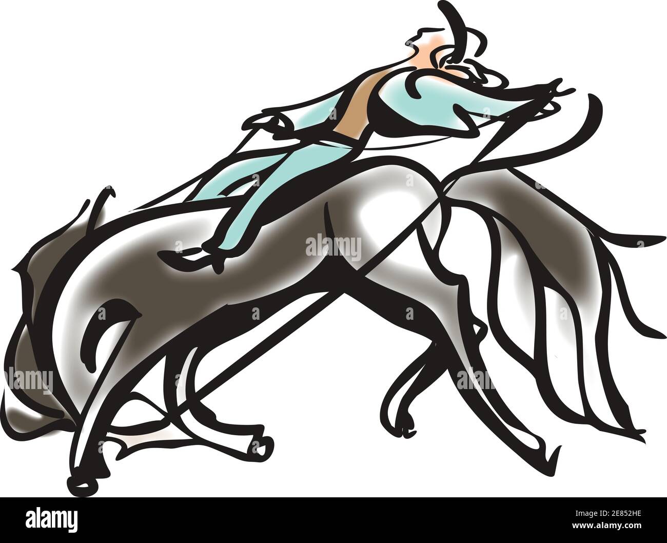 cheval avec des femmes Illustration de Vecteur
