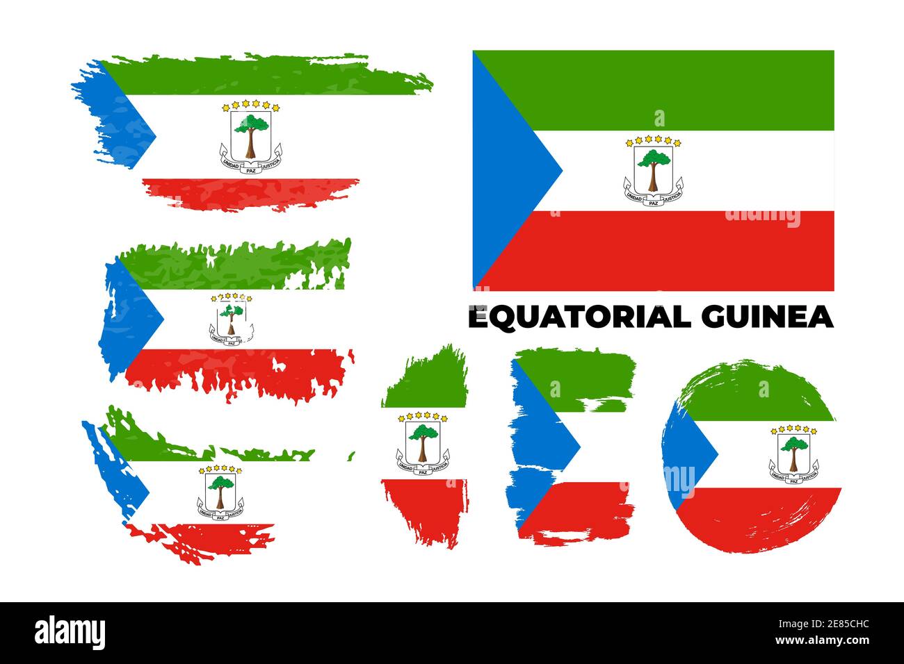 Bonne journée d'indépendance de Guinée équatoriale avec aquarelle artistique Illustration de Vecteur