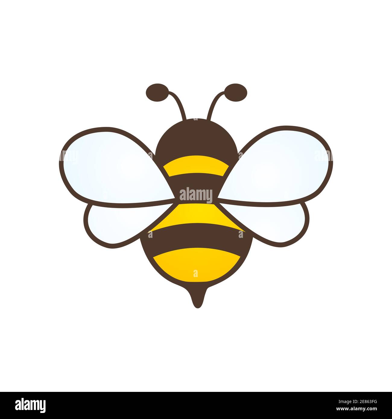 Adorable personnage d'abeille. Abeille volante de dessin animé. Vecteur isolé sur blanc Illustration de Vecteur