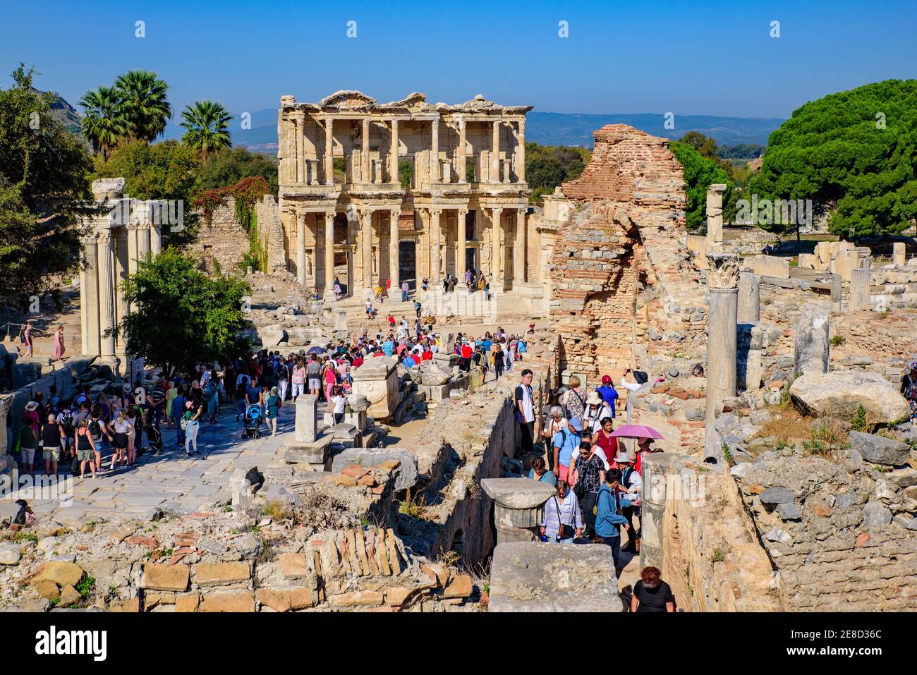 Bibliothèque de Celsus, un ancien bâtiment romain du site archéologique d'Éphèse, Turquie Banque D'Images