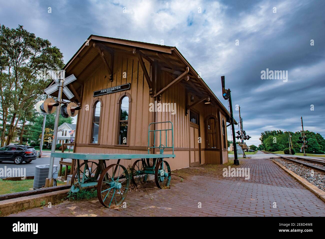 Pickerington, Ohio/USA-juin 9. 2019 : le dépôt historique Pickerington a a fermé en 1958, lorsque le service de transport de passagers et de fret a été interrompu. Banque D'Images