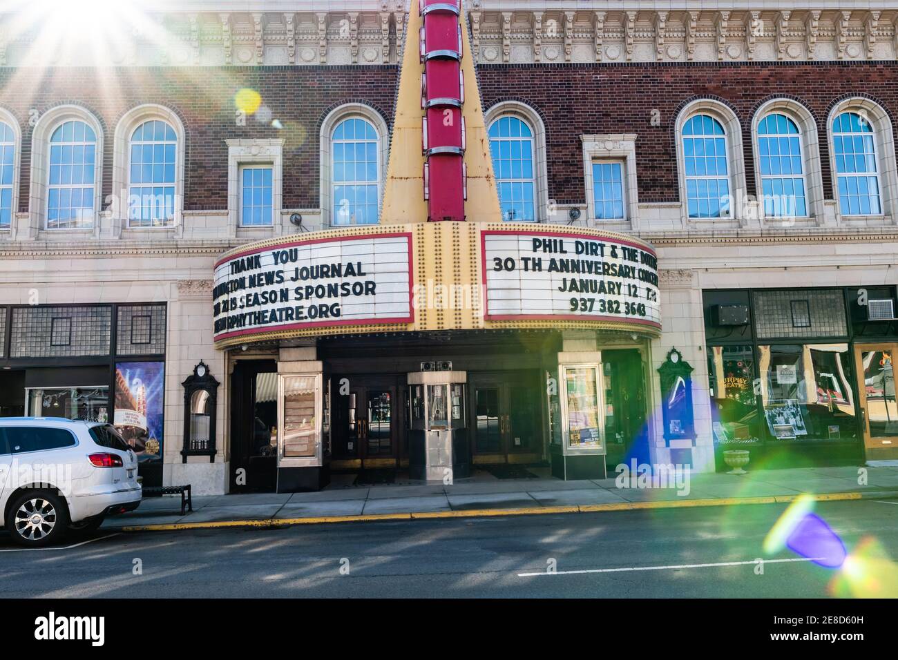 Wilmington, Ohio/USA-5 janvier 2019 : théâtre Murphy historique sur main Street à Wilmington, Ohio. Banque D'Images