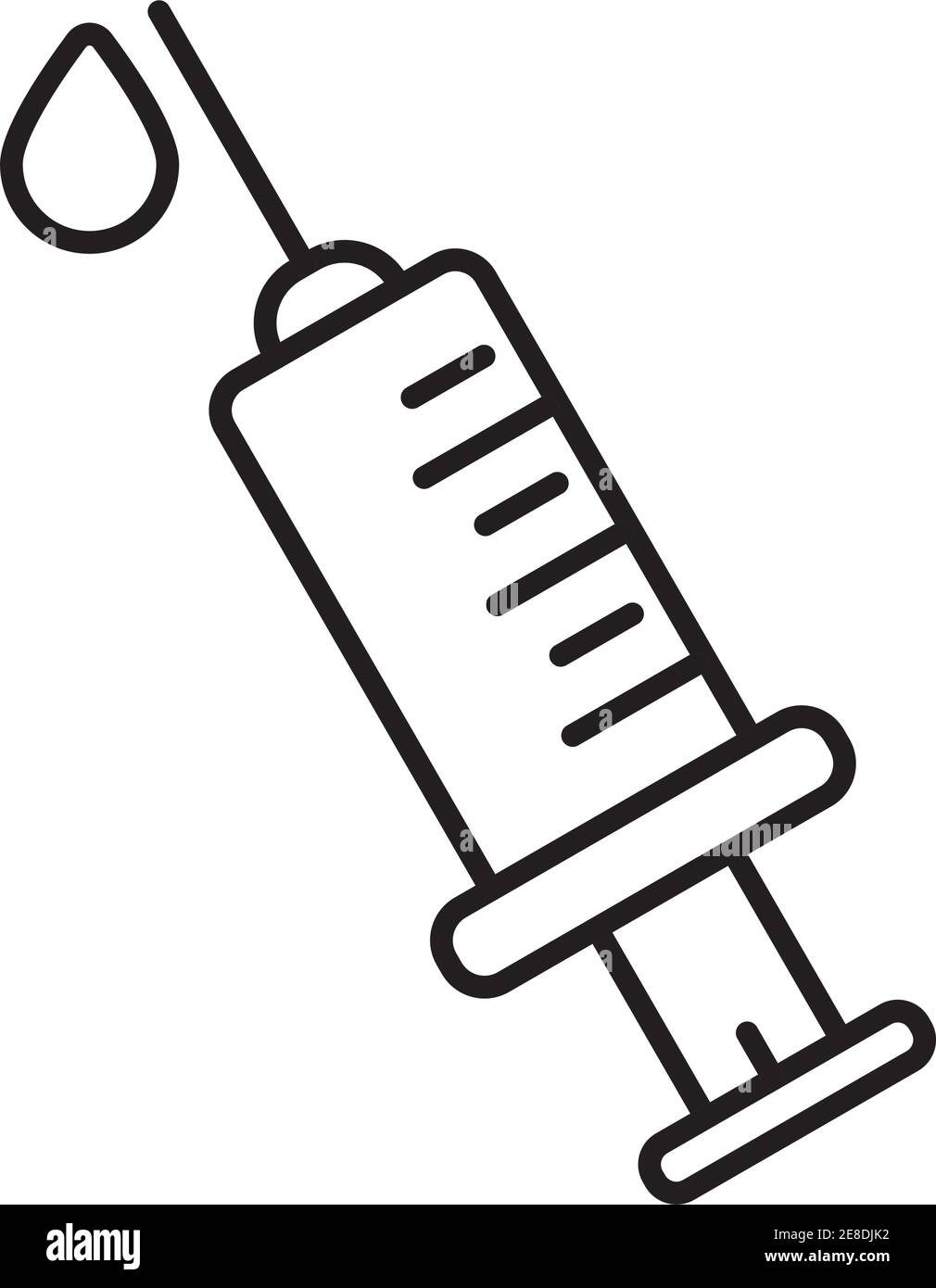 seringue de vaccin avec dessin vectoriel d'icône de style trait de chute  Image Vectorielle Stock - Alamy