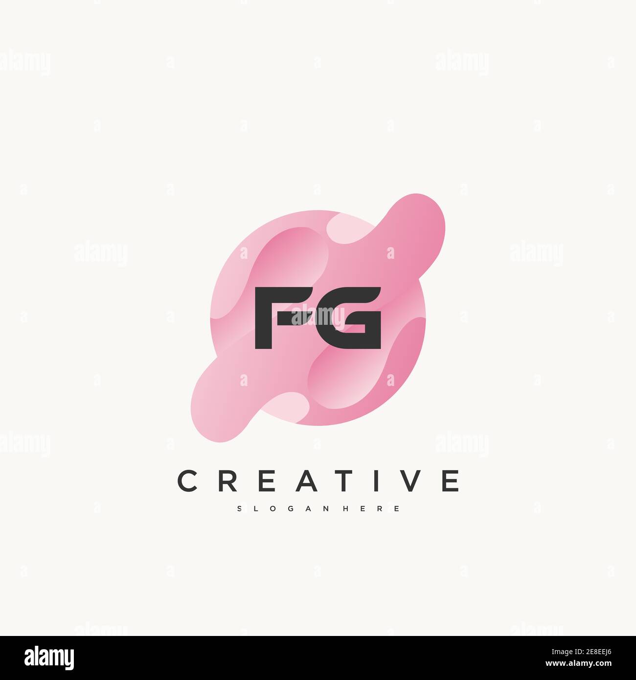 FG initial lettre logo Icon design éléments de modèle avec WAVE art coloré Illustration de Vecteur