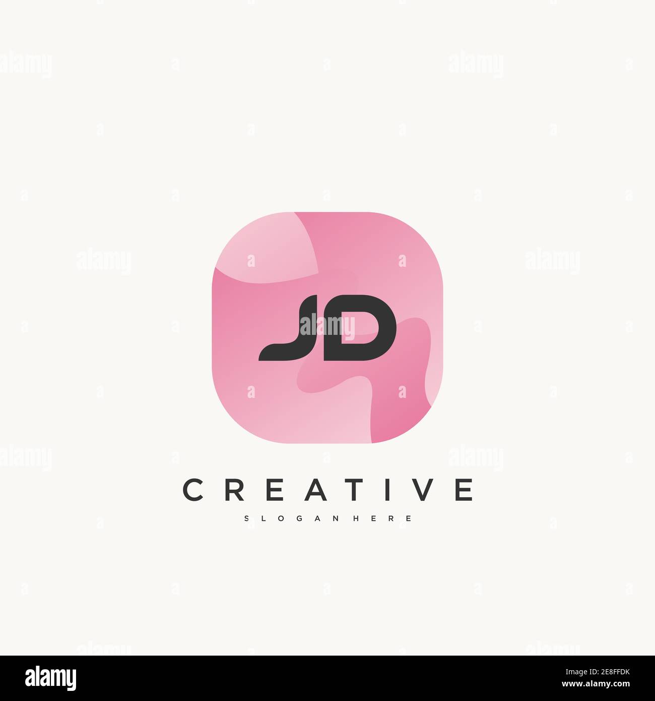 JD lettre initiale logo coloré icône modèle éléments Vector Illustration de Vecteur