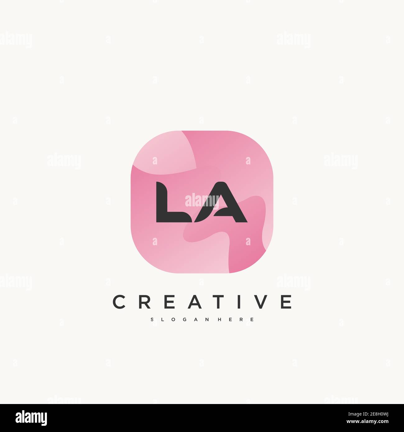 LA lettre initiale logo Icon éléments de modèle de conception avec WAVE coloré Illustration de Vecteur