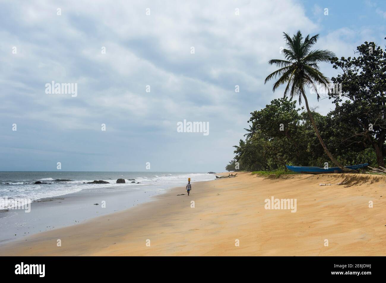 Belle plage à Kribi, Cameroun Banque D'Images