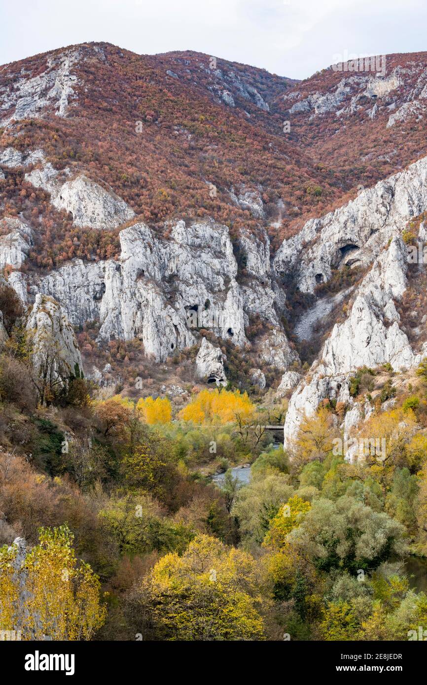 Belles couleurs d'automne dans l'Iskar,, Bulgarie Banque D'Images