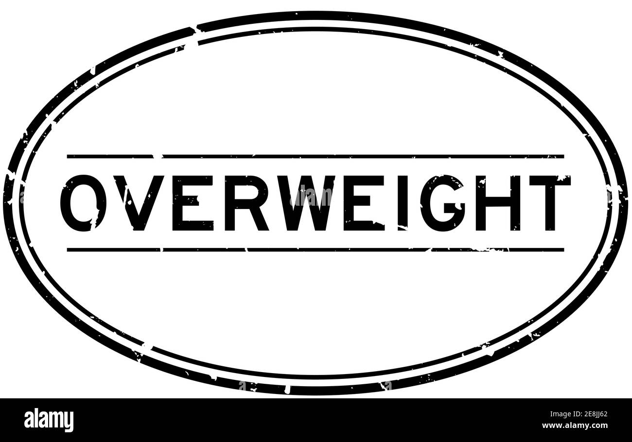 Grunge noir surpoids mot ovale joint d'étanchéité en caoutchouc sur blanc arrière-plan Illustration de Vecteur
