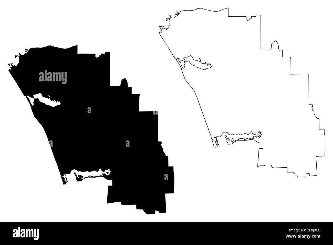 Carlsbad City, Californie (villes des États-Unis, États-Unis d'Amérique, ville des états-unis) carte illustration vectorielle, scribble sketch carte de la ville de Carlsbad Illustration de Vecteur