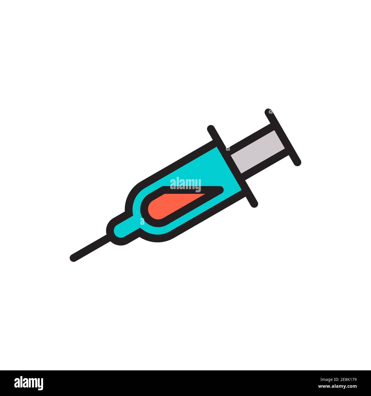 vecteur de conception de l'icône de la seringue sur fond blanc Illustration de Vecteur