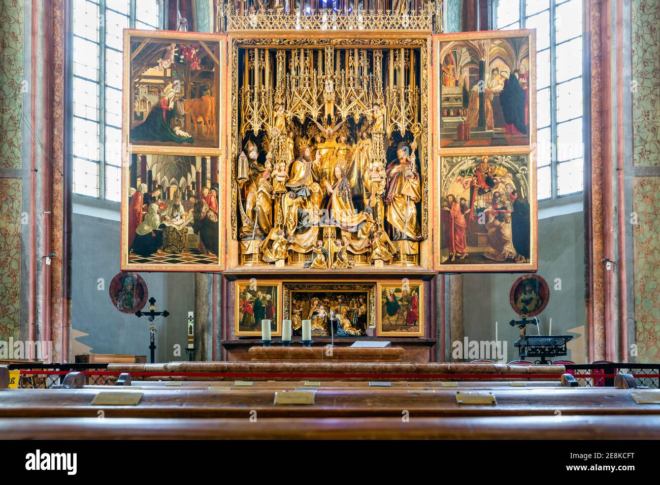 Retable à Wallfahrtskirche Sankt Wolfgang à Salzkammergut, Autriche Banque D'Images