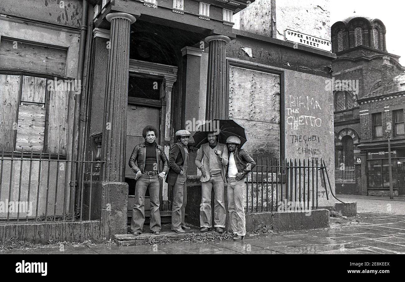 La vraie chose British Black Soul groupe dans Toxteth Liverpool 8 en 1977 Banque D'Images