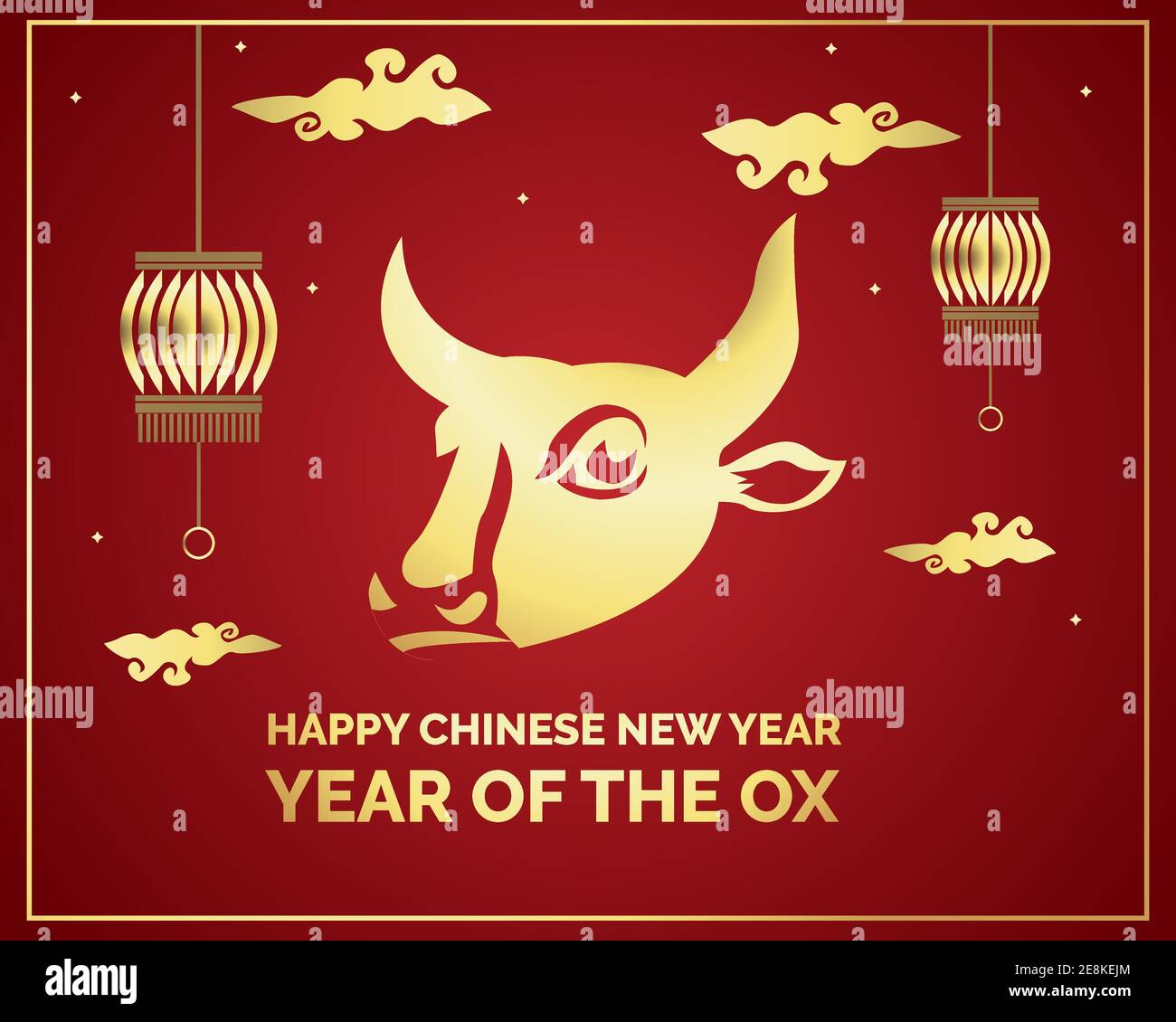 Illustration de la conception vectorielle de la nouvelle année chinoise de l'or de boeuf Illustration de Vecteur