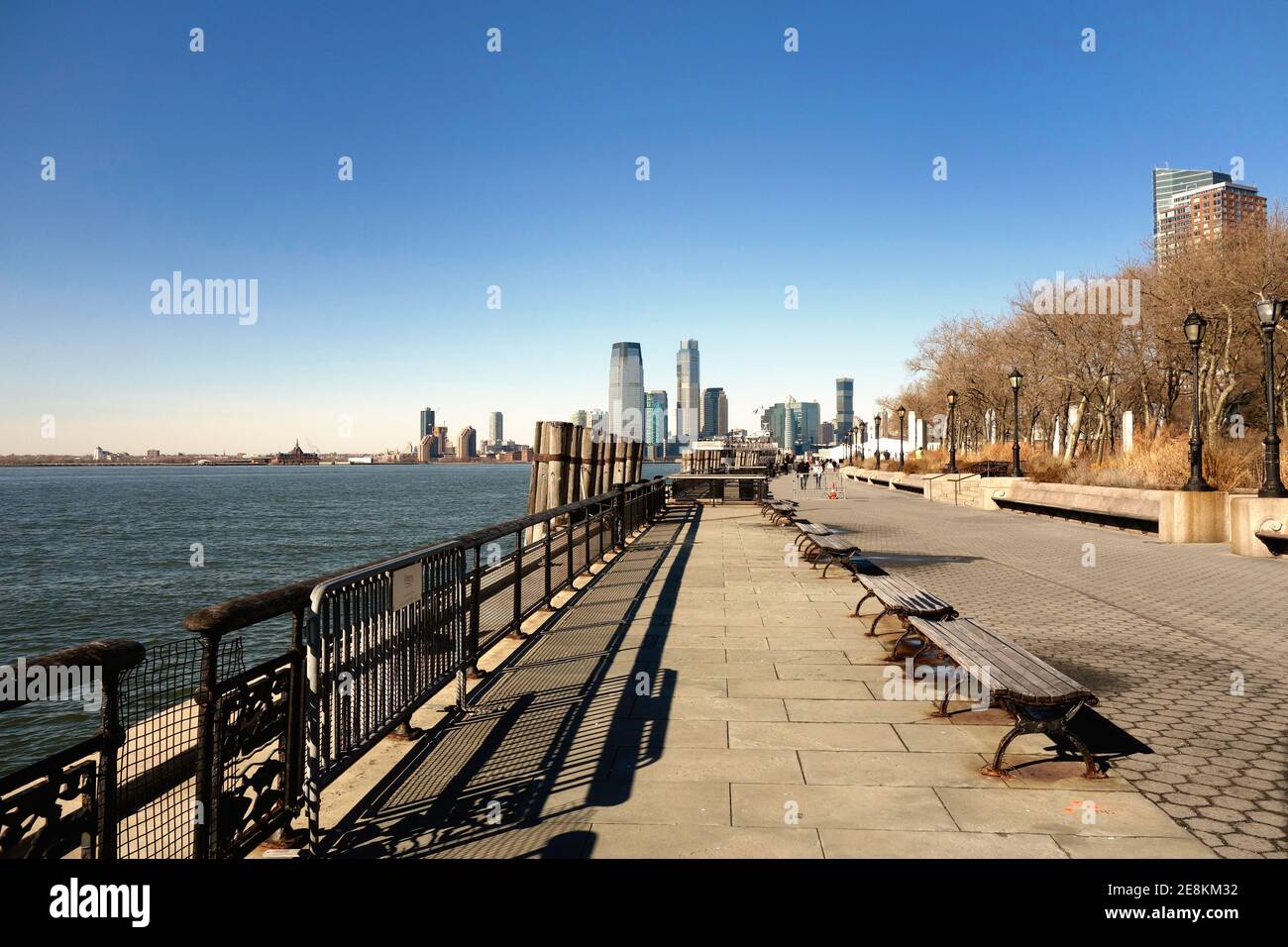 Le front de mer à Battery Park New York Banque D'Images