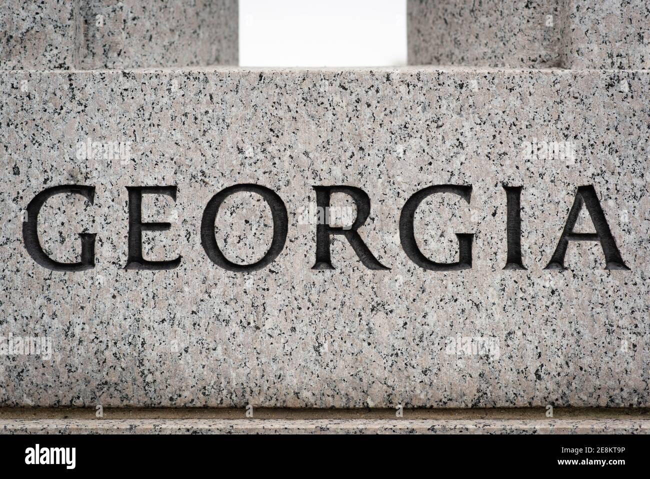 « Georgia » gravé sur un monument commémoratif à DC. Banque D'Images