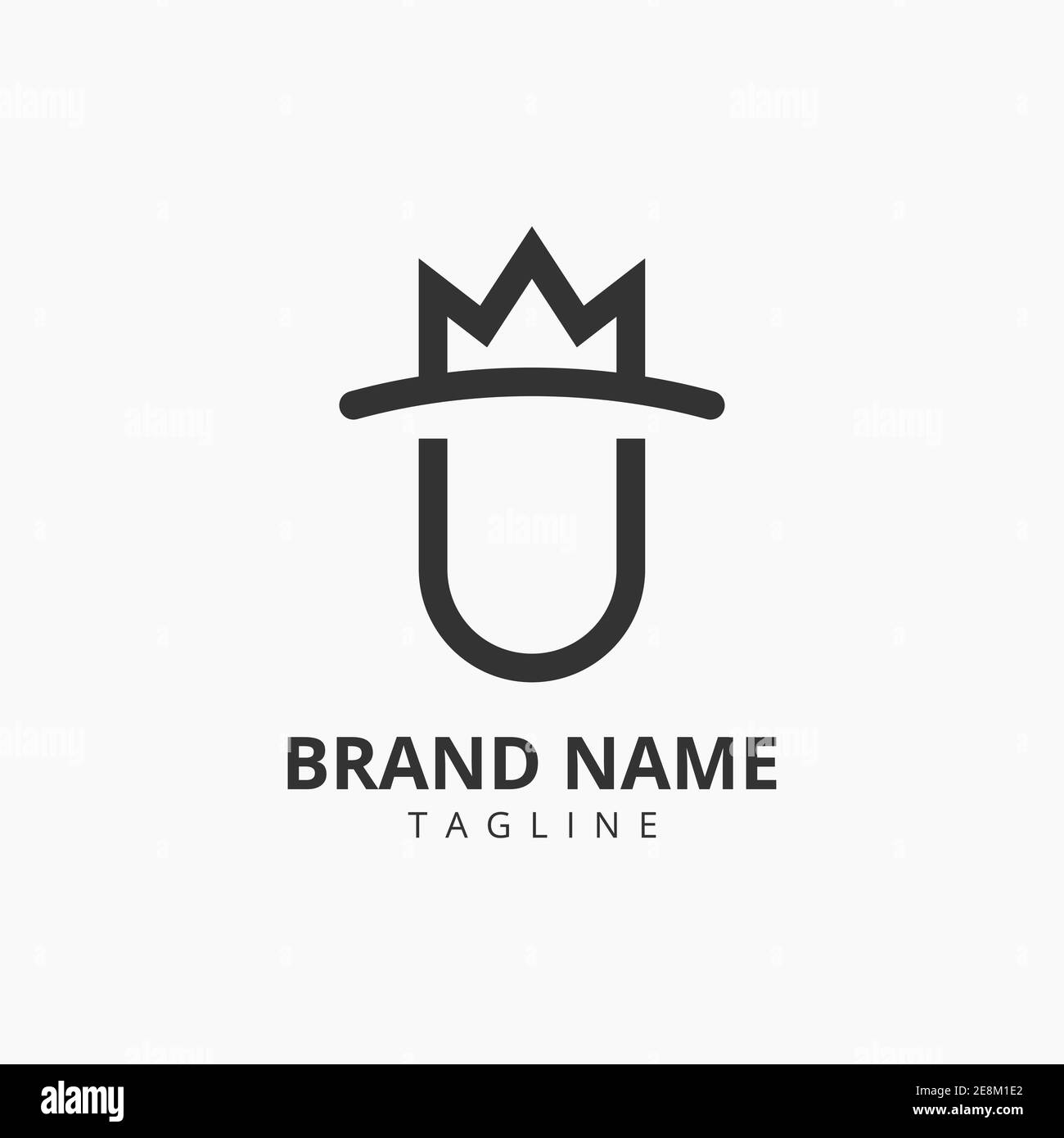 Modèle simple lettre U Crown King Queen logo Vector élégant Style Illustration de Vecteur