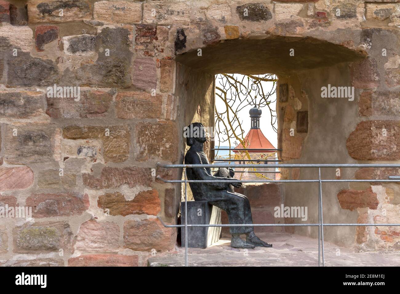 Le château d'Abenberg , Wolfram von Eschenbach (v.1160/80 c.1220) était un chevalier et poète allemand, considéré comme l'un des plus grands poètes épiques de l'âge médiéval Banque D'Images