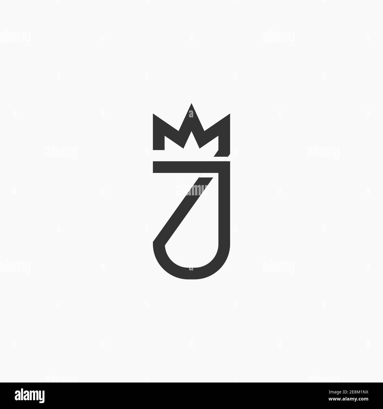 Modèle de logo original lettre J Crown King Queen Vector élégant Style Illustration de Vecteur