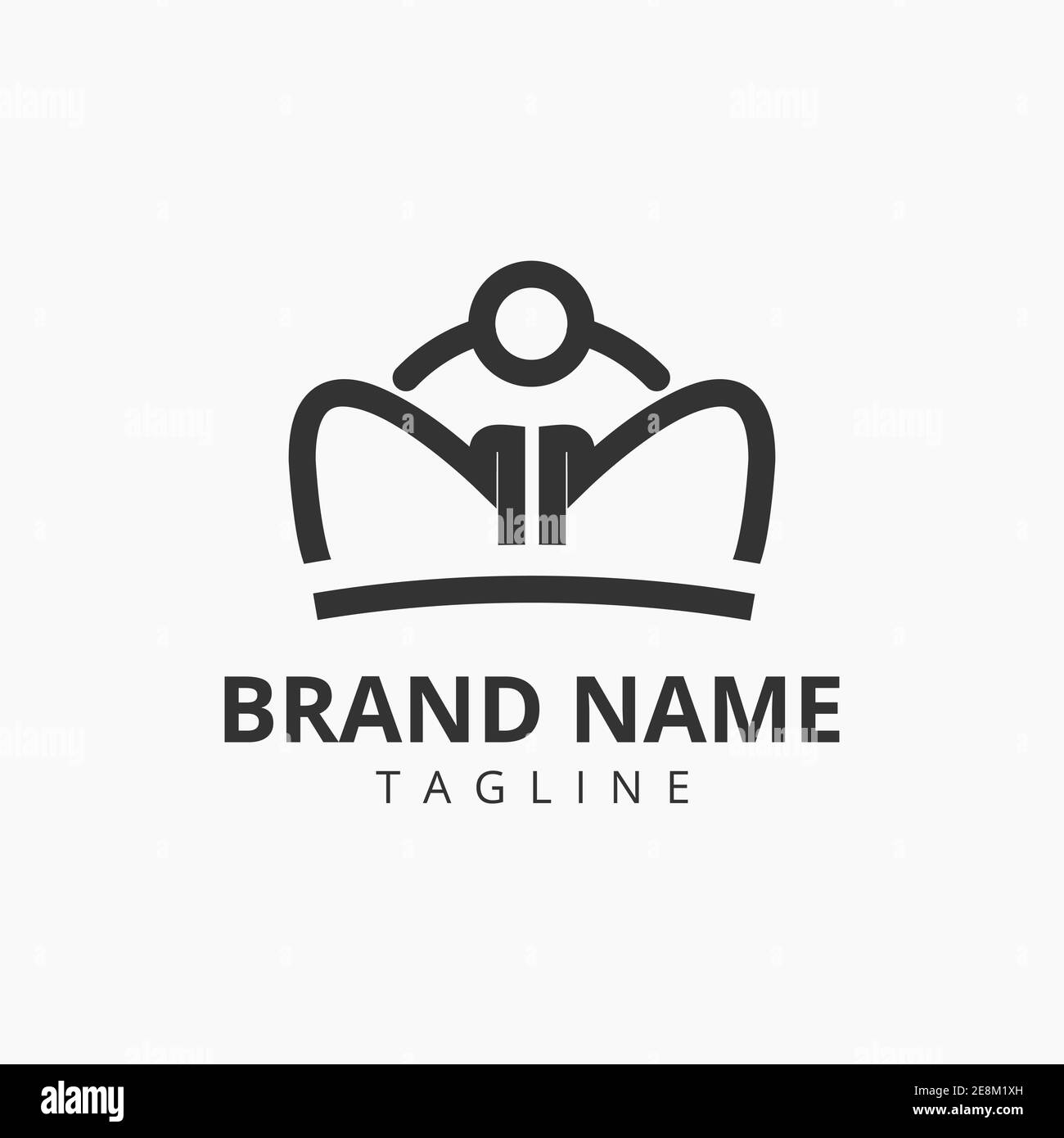 Double N NN logo Crown Vector Template style élégant Illustration de Vecteur