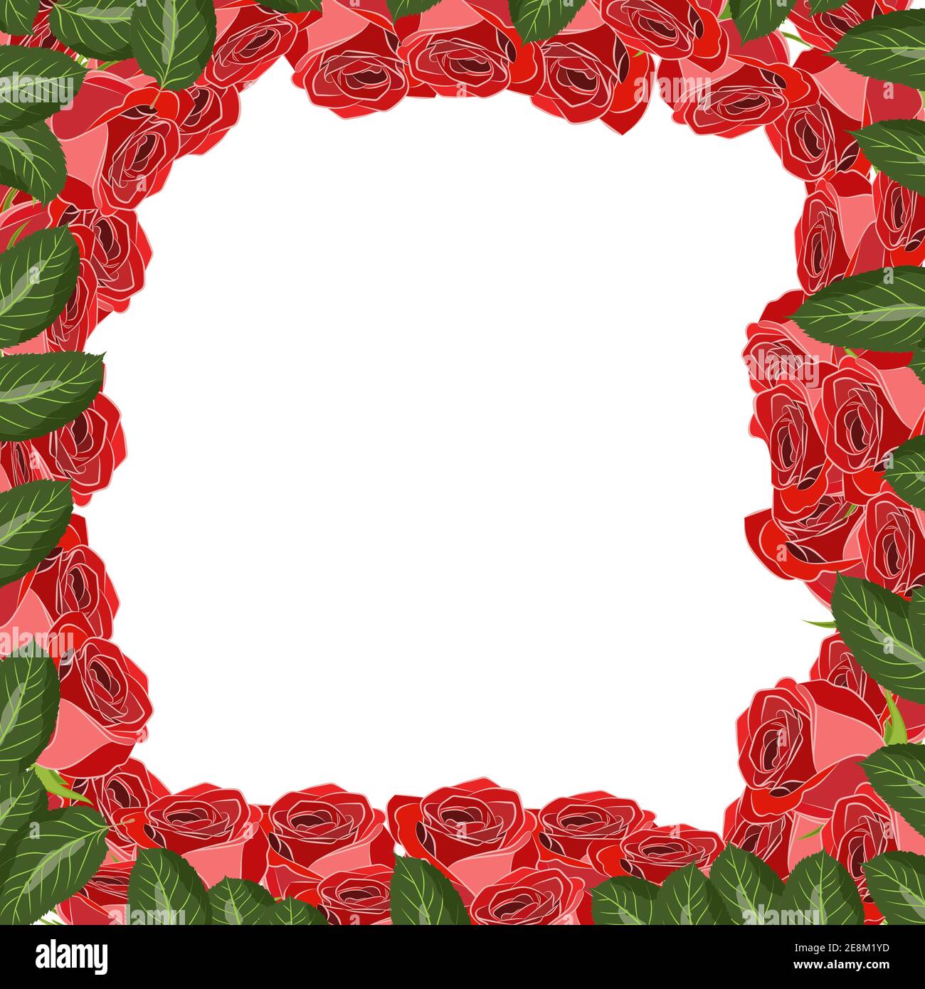 Affiche d'invitation de mariage de roses tendance, enregistrez la carte de date avec motif bouquet de fleurs vectorisées avec fleur de rose et de rouge caramé et de leav Illustration de Vecteur