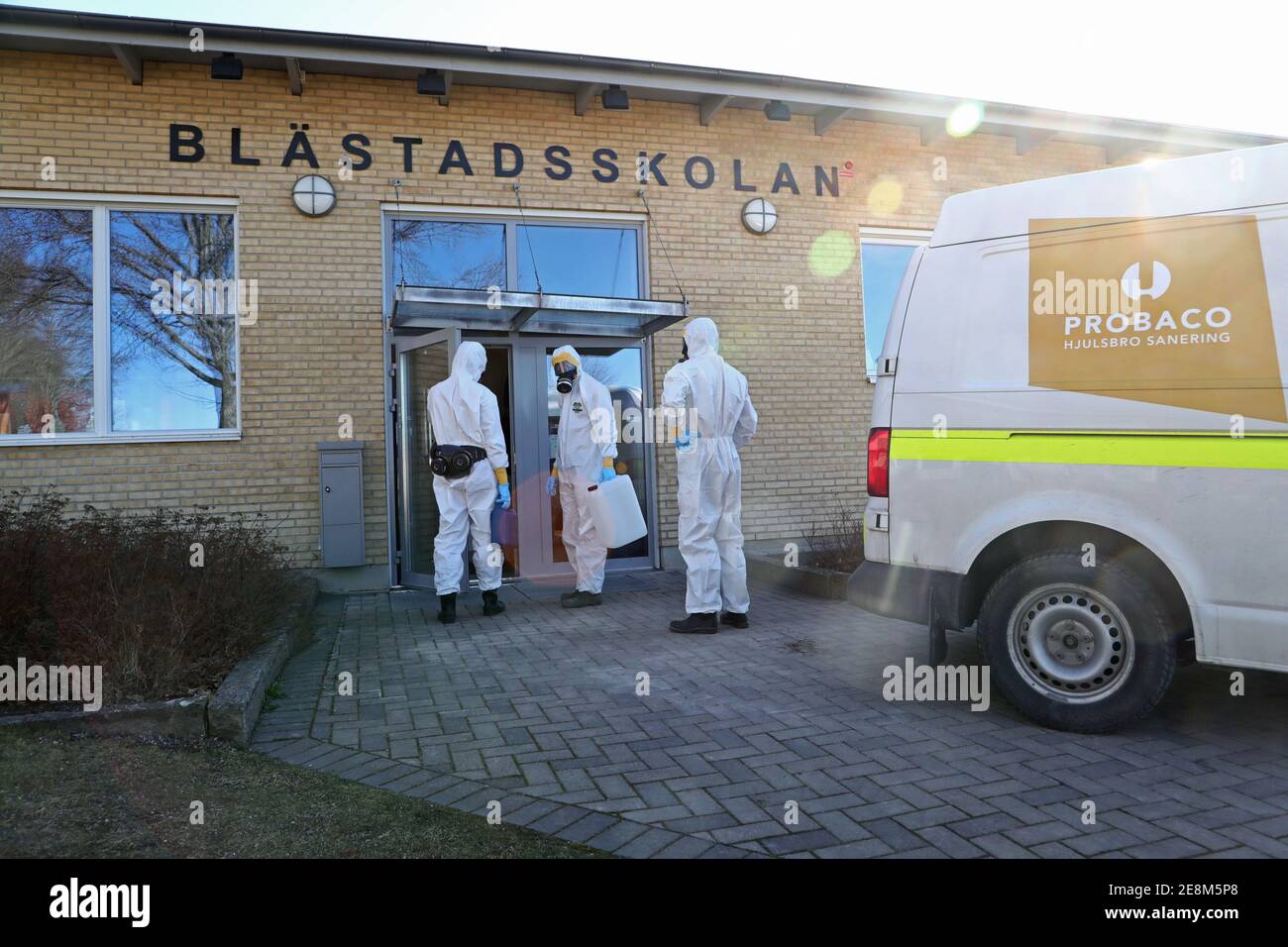 LINKÖPING, SUÈDE- 14 MARS 2020:UNE école à Linköping, Suède, qui a été nettoyée par le personnel de nettoyage depuis qu'un cas du virus corona (covid-19) a été découvert vendredi. Banque D'Images