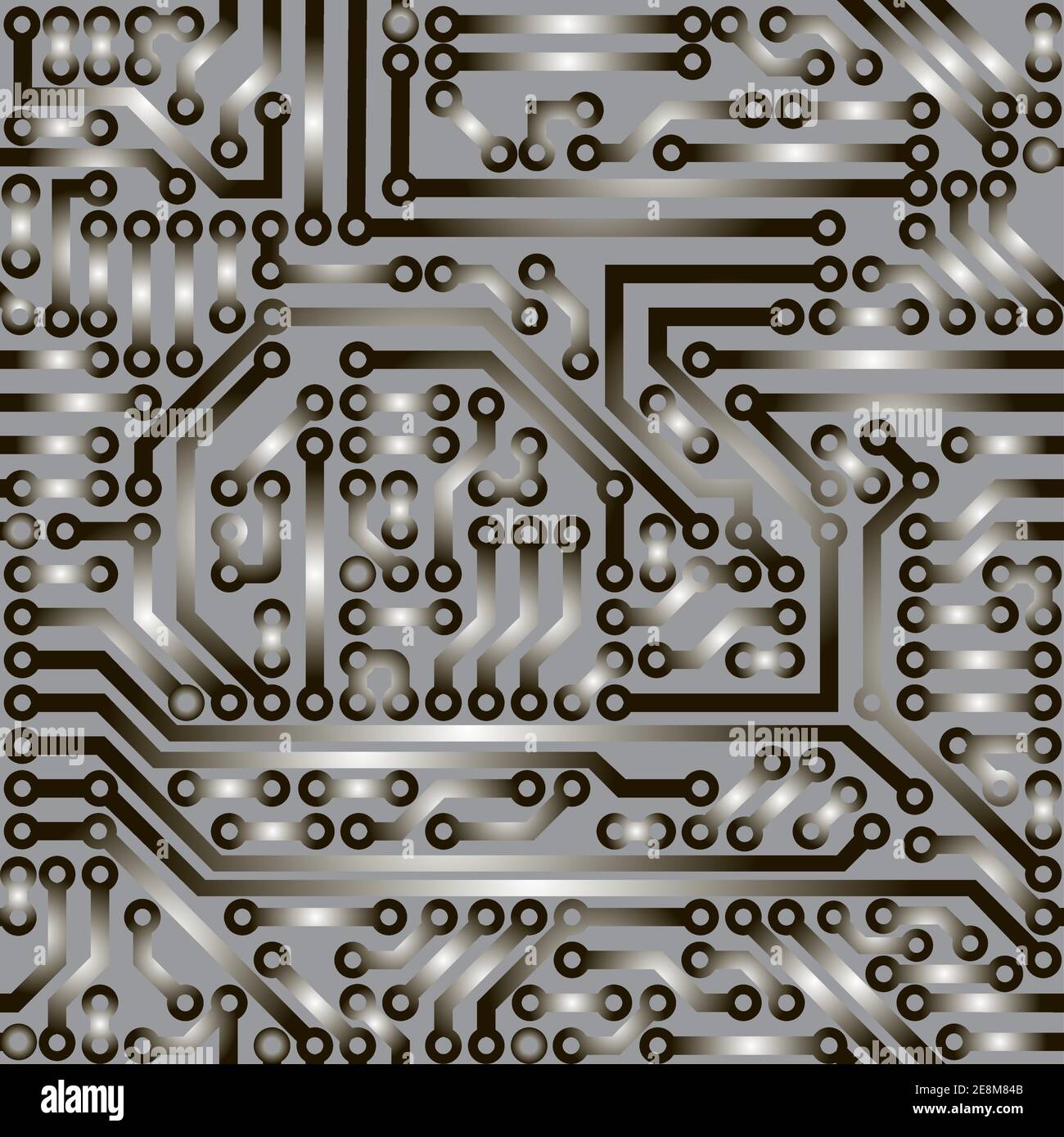 Fond vectoriel de carte de circuit imprimé, motif transparent. Impulsion électrique. Illustration de Vecteur