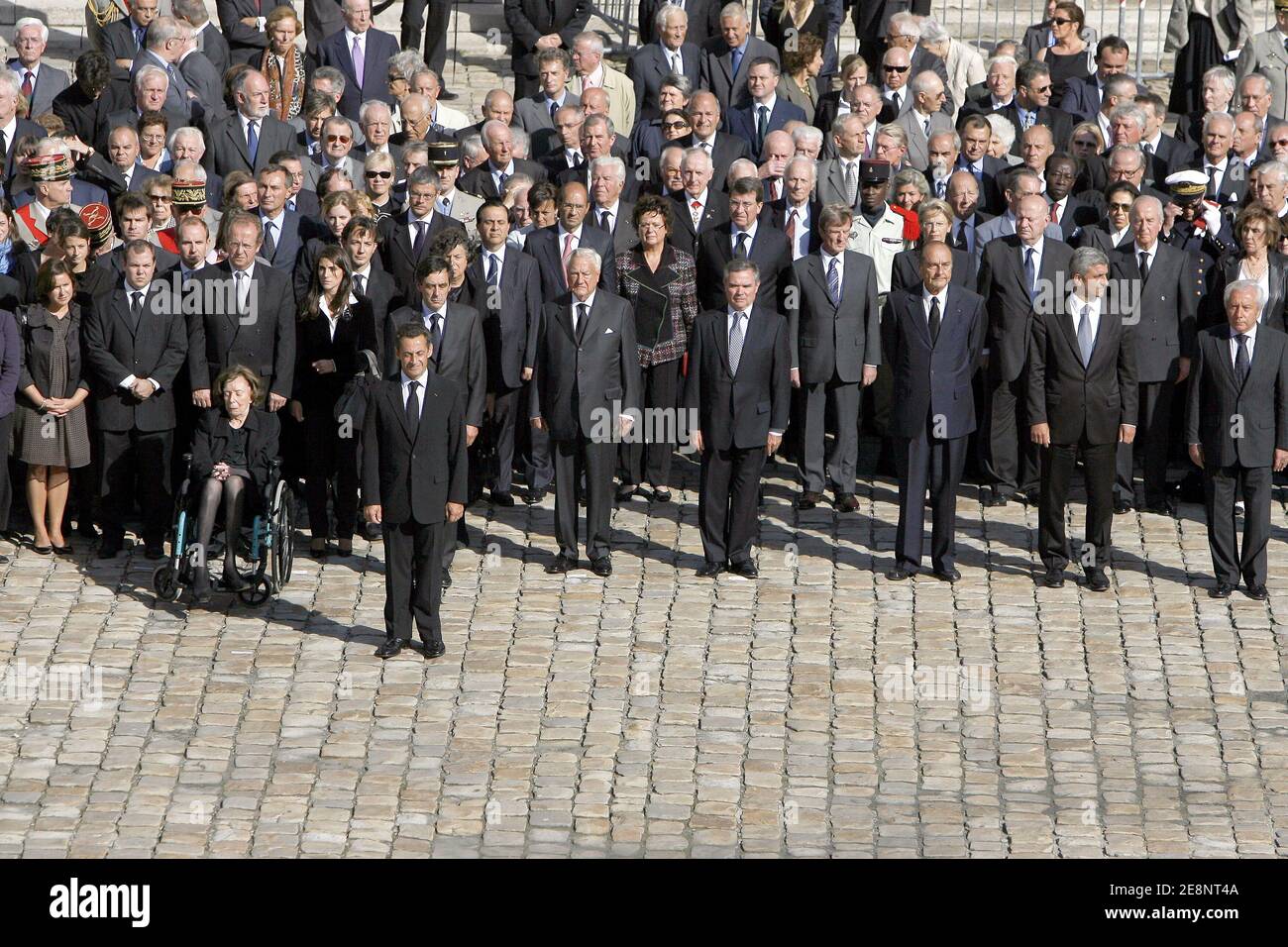 Messe funéraire de l'ancien Premier ministre Pierre Messmer tenue à l'église des Invalides à Paris, France, le 4 septembre 2007. Photo de Bernard Bisson/ABACAPRESS.COM Banque D'Images