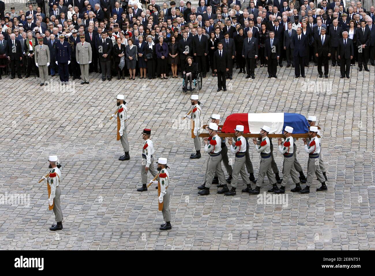 Messe funéraire de l'ancien Premier ministre Pierre Messmer tenue à l'église des Invalides à Paris, France, le 4 septembre 2007. Photo de Bernard Bisson/ABACAPRESS.COM Banque D'Images