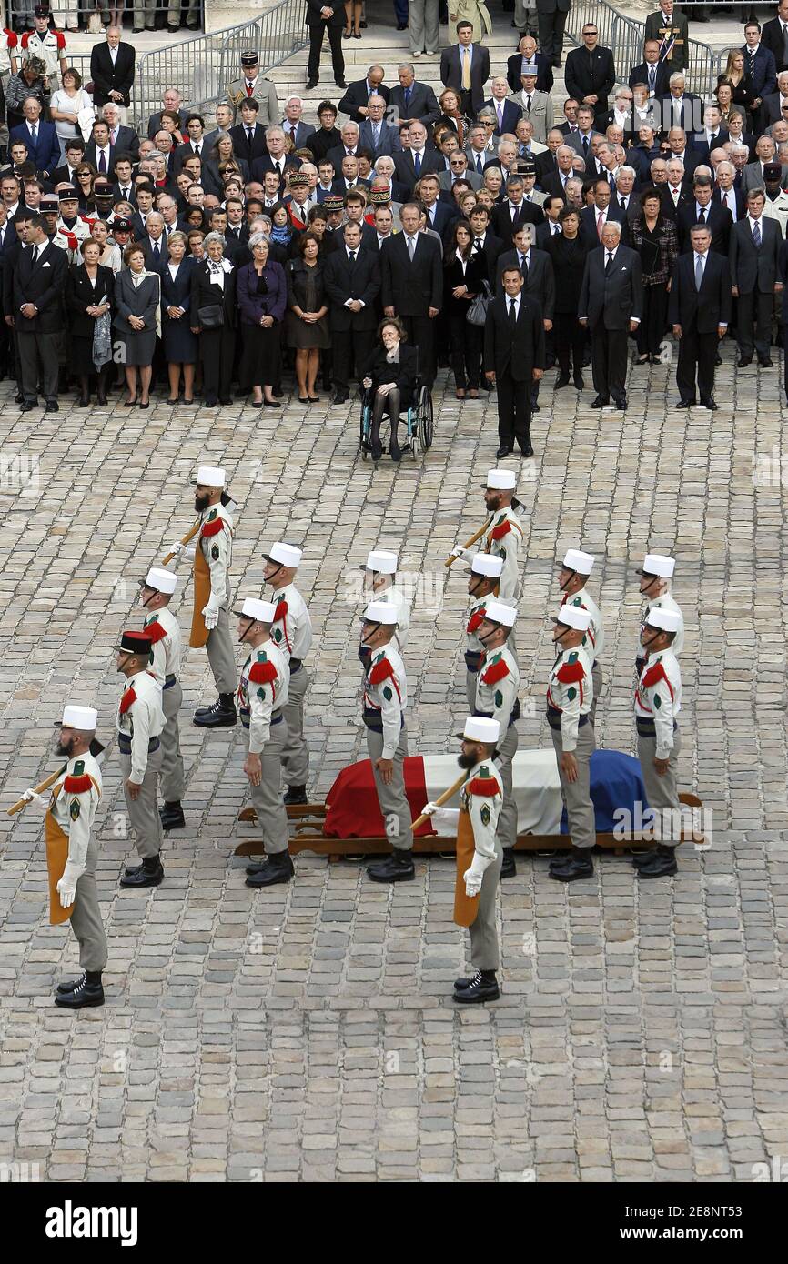 Messe funéraire de l'ancien Premier ministre Pierre Messmer tenue à l'église des Invalides à Paris, France, le 4 septembre 2007. Photo de Bernard Bisson/ABACAPRESS.COM Banque D'Images