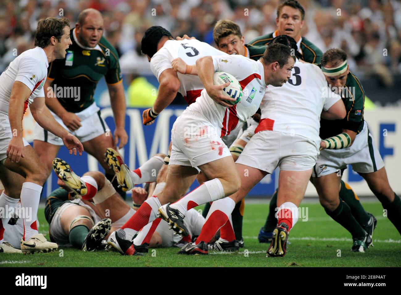 L'écluse de Géorgie Mamuka Gorgodze lors de la coupe du monde de rugby 2007 de l'IRB, Pool D, Irlande contre Géorgie au stade Chaban Delmas à Bordeaux, France, le 15 septembre 2007. Photo de Nicolas Gouhier/Cameleon/ABACAPRESS.COM Banque D'Images