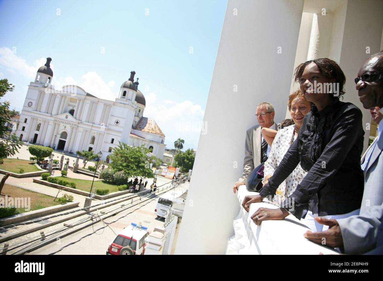 Responsable français des affaires étrangères et des droits de l'homme Rama Yade visite Cap Haïtien, Haïti, le 15 septembre 2007, dans le cadre de sa visite officielle sur l'île. Photo par Axelle de russe/ABACAPRESS.COM Banque D'Images