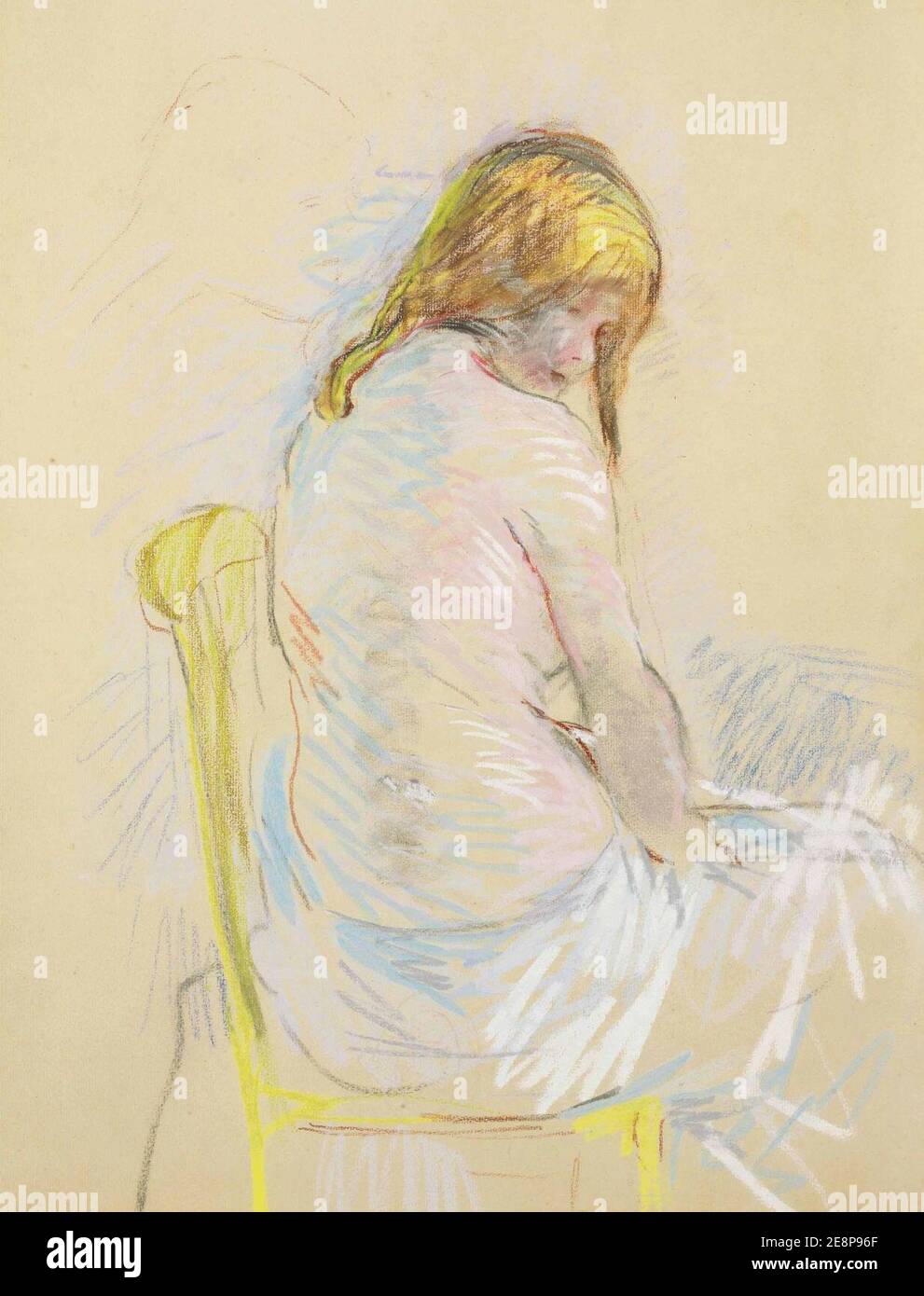 Morisot - avant le bain, vers 1886-1887. Banque D'Images