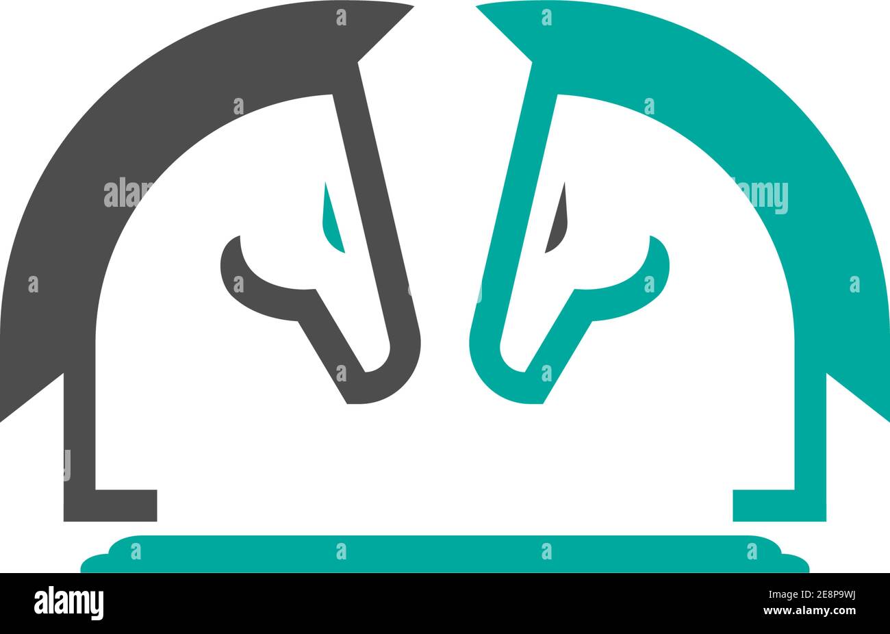 Illustration vectorielle de modèle de conception d'icône de logo cheval Illustration de Vecteur
