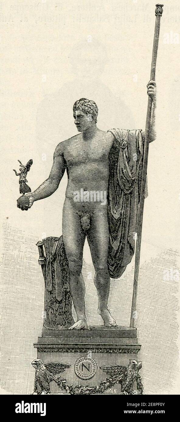 Milano statua di Napoleone I nel Palazzo di Brera. Banque D'Images