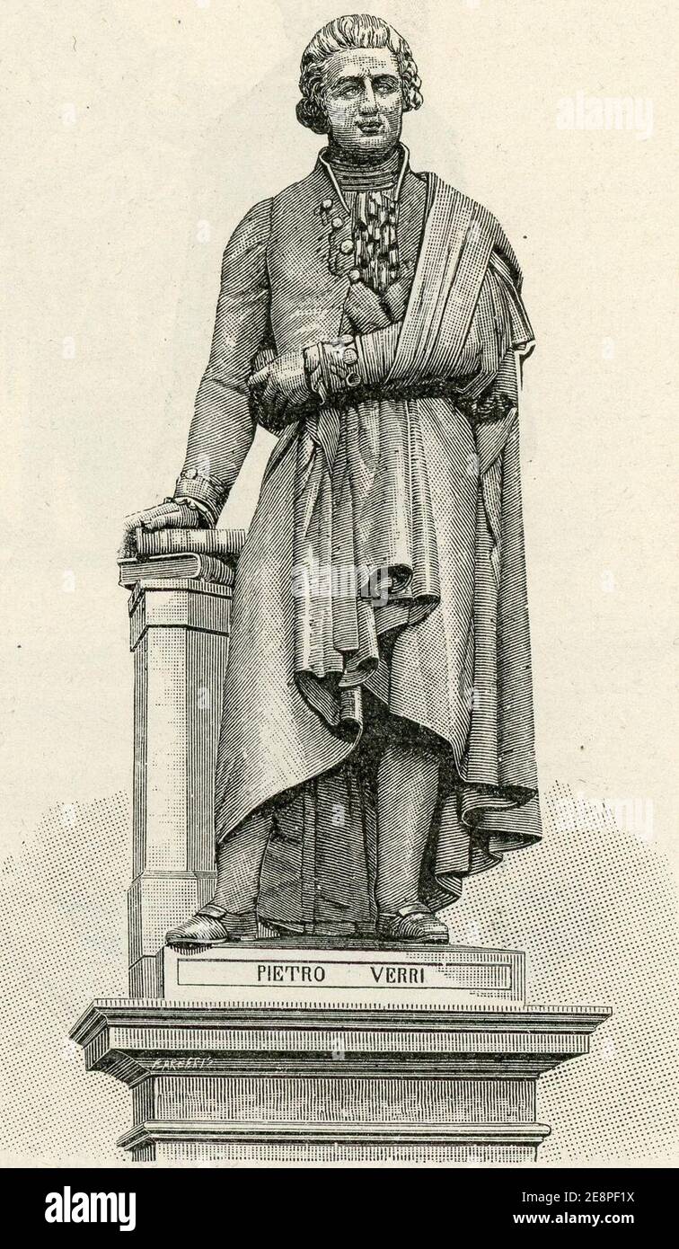 Milano monumento a Pietro Verri nel Palazzo di Brera. Banque D'Images