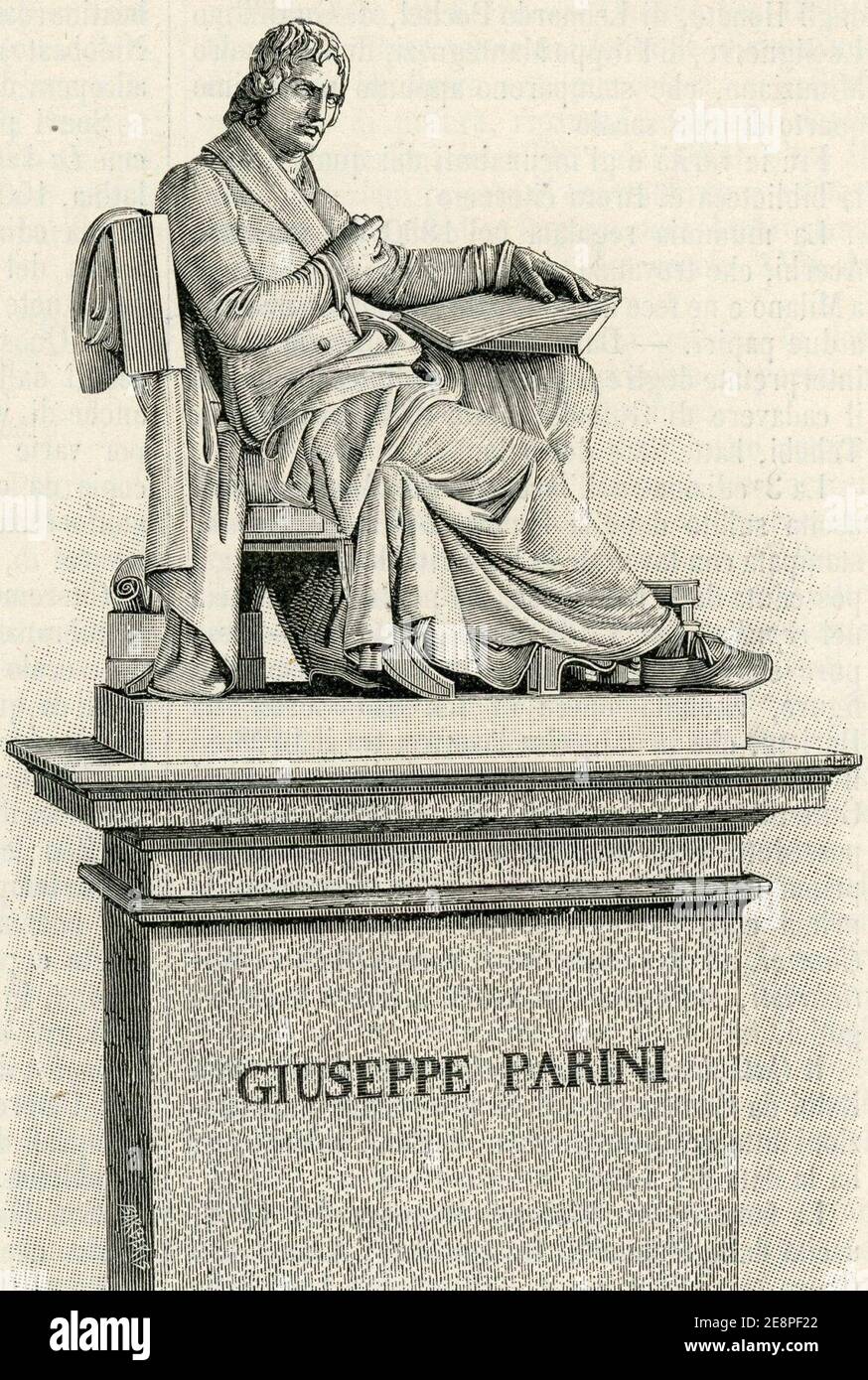 Milano monumento a Giuseppe Parini nel Palazzo di Brera. Banque D'Images