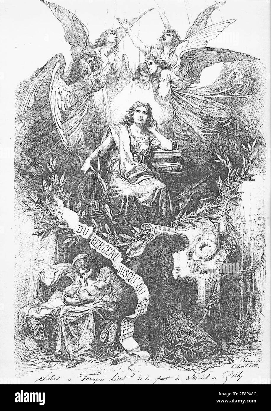 Mihály Zichy Von der Wiege bis zum Grabe - du berceau jusqu’au cercueil (1881). Banque D'Images