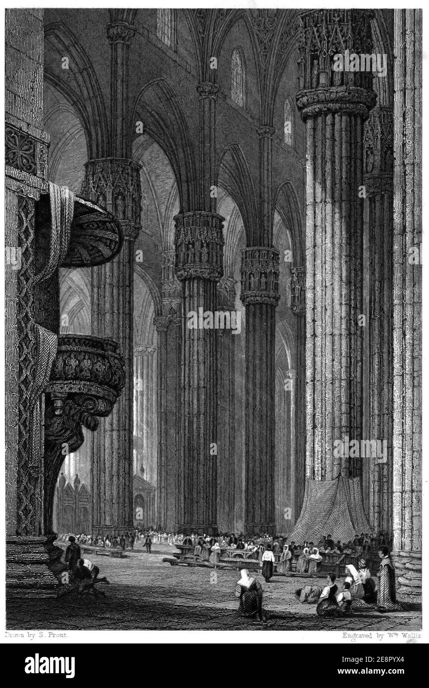 Cathédrale de Milan par S Prout. Banque D'Images