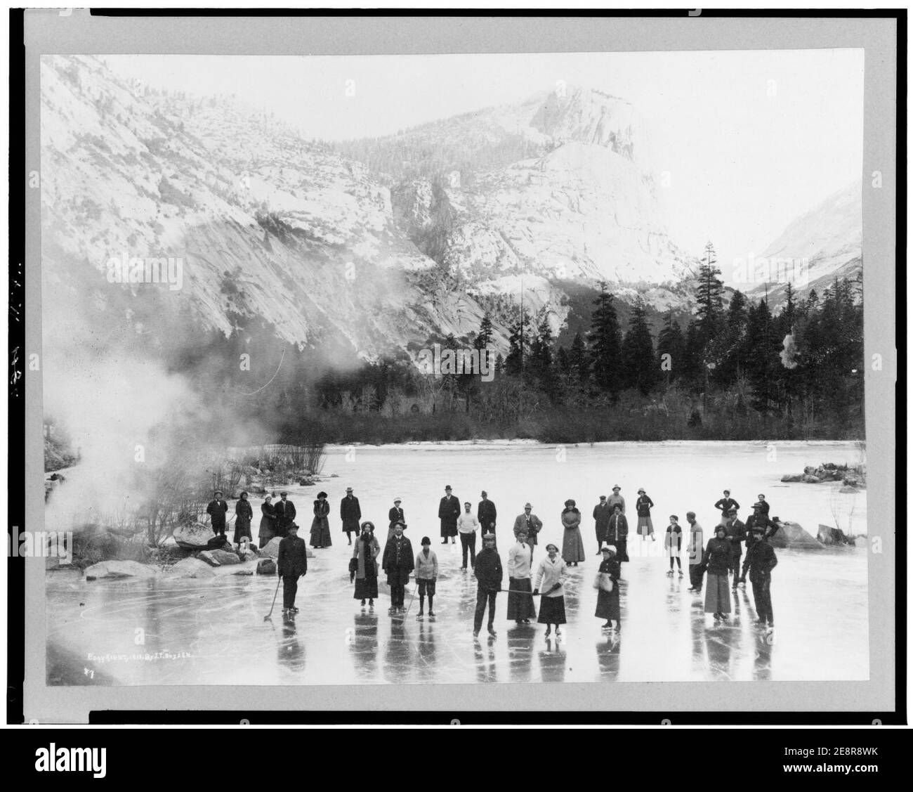 En hiver le lac Miroir Banque D'Images
